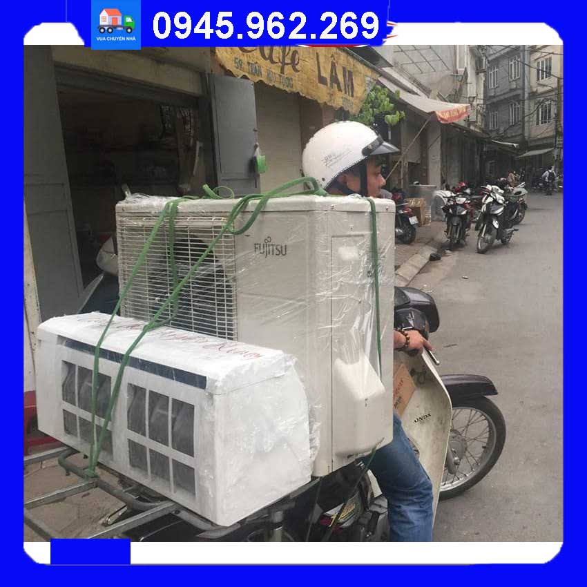 Cách chở điều hòa bằng xe máy an toàn